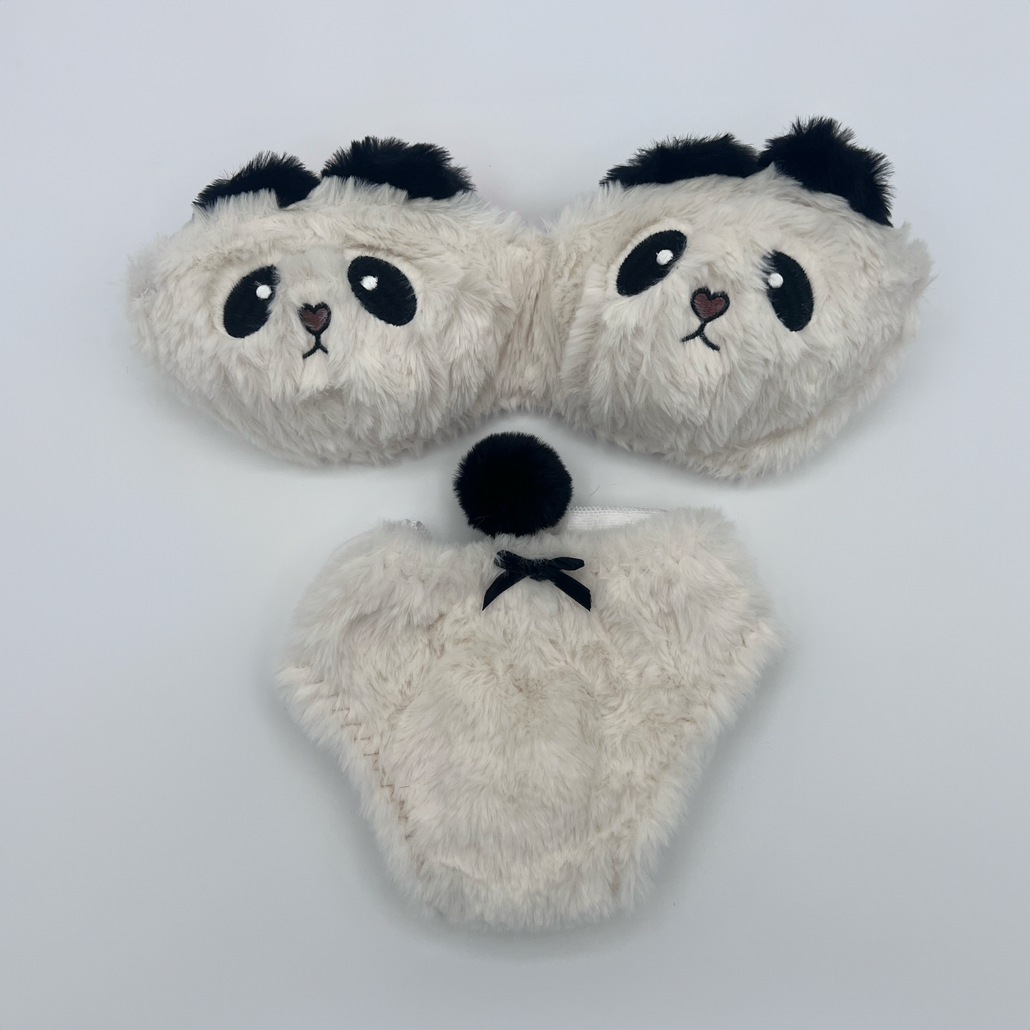 Luxurious Panda Plush Bra Set, Soft Fur Bra and Panties, Seductive Women's Lingerie Underwear brief