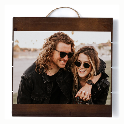 Custom Photo Metal Sign with Wood Frame | Personalized Wall Plaque for Home Decor, Wedding, Anniversary, and Gifts