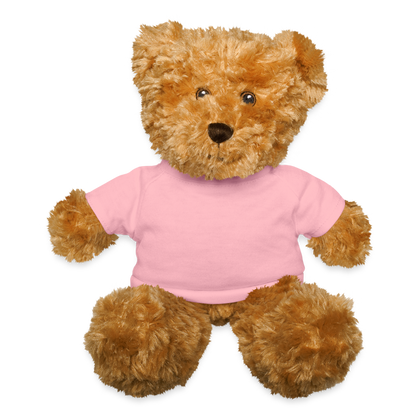 Personalized Brown Teddy Bear, Custom Teddy Bear, Printed with Personal Image or Text, Welcoming Baby Gift, Gift For Her, Gift For Newborn - petal pink