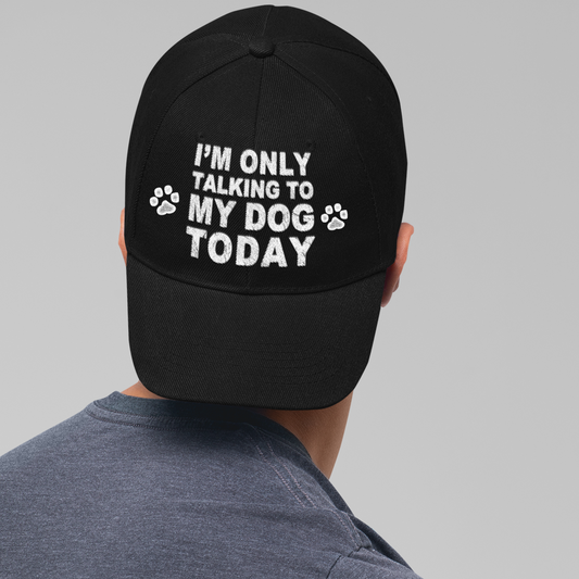 Gorra de perro, gorra de perro divertida, gorra de hoy solo estoy hablando con mi perro, regalo de mascota divertido, regalo de amante de perro, regalo de persona de perro, gorra divertida, regalo de mascota de gorra de perro