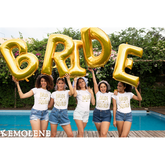 Bachelorette Shirts Bride &amp; Bride Squad - Camiseta de mujer