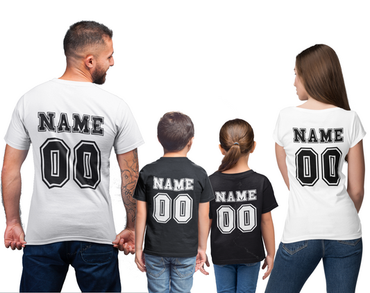 Camisas de nombre personalizado de la familia, cualquier nombre personalizado, camisa personalizada de cualquier número, camisas a juego personalizadas de padre madre hija hijo, Etsy