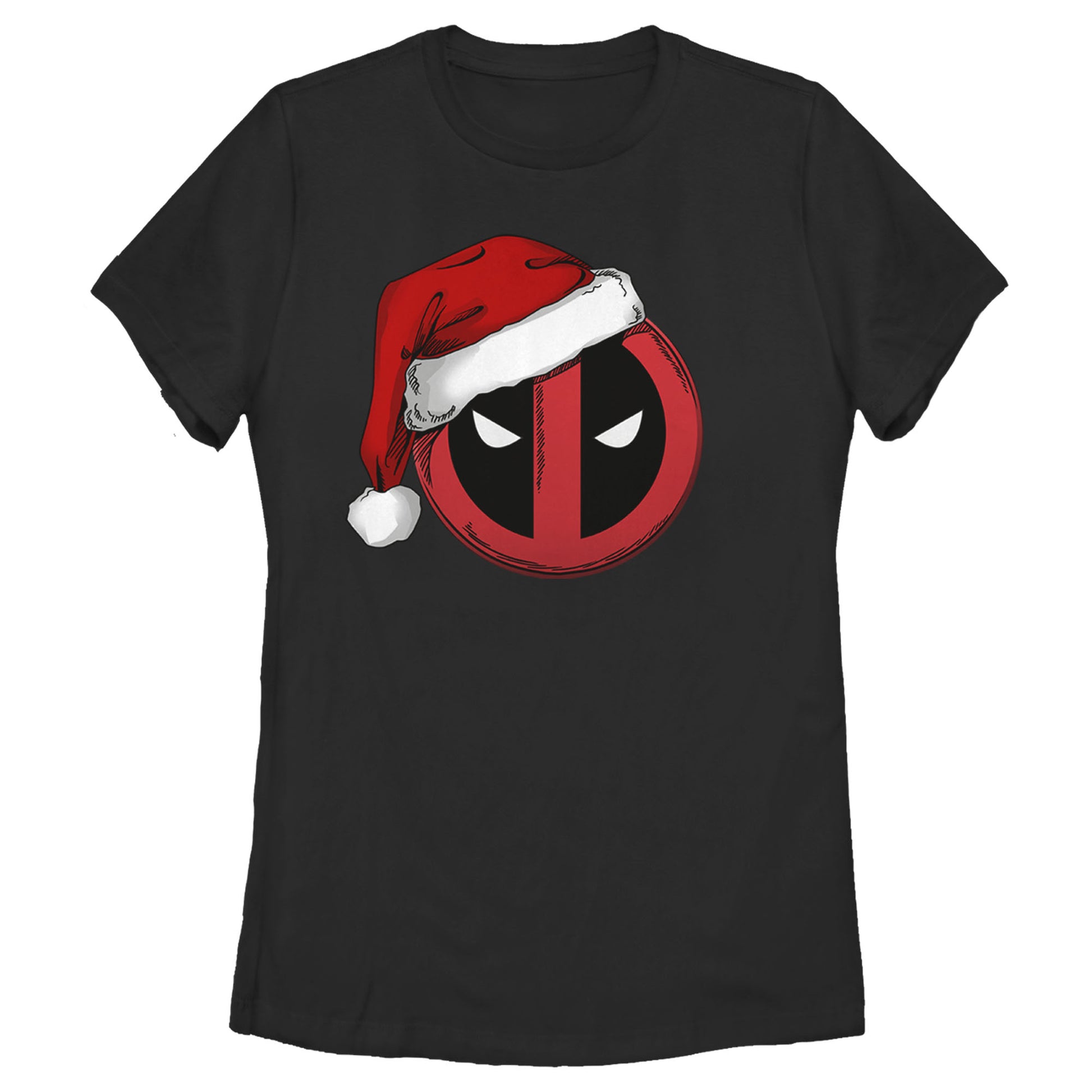 Women's Marvel Deadpool Santa Hat T-Shirt