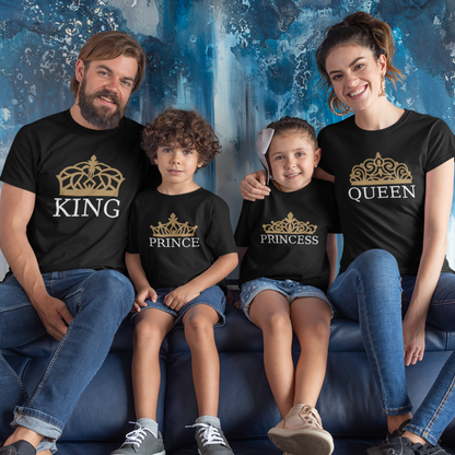 Camisas a juego de la familia real, camisas a juego de la familia King Queen Prince Princess, camisas a juego de padre, madre, hija e hijo