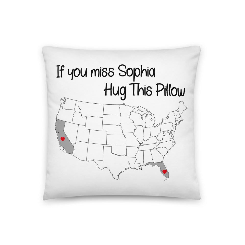 If You Miss “Name” Hug This Pillow Personalized long distance Relationship love, boyfriend birthday funny couple gift, I miss you Pillow with Insert
