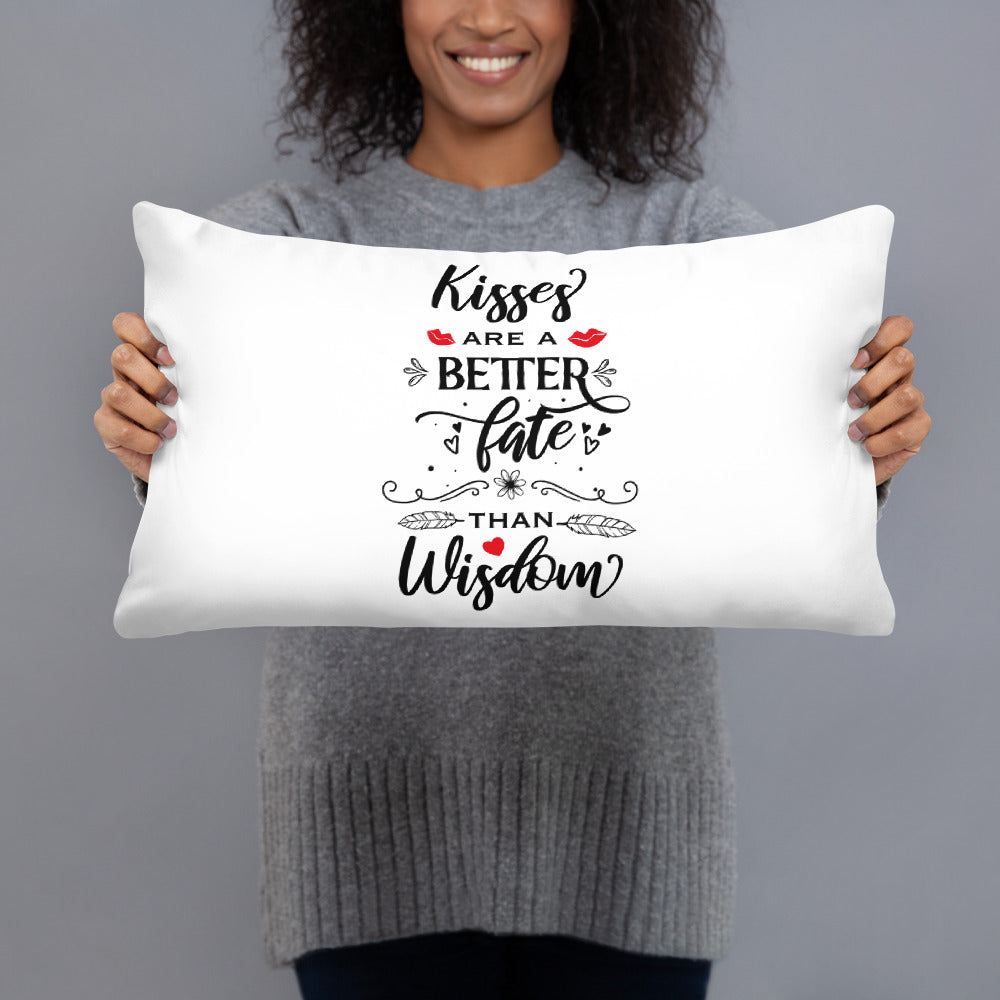 Kisses Are A Better Fate Than Wisdom - Pillow Case With Insert - Valentine, Lover Gifts