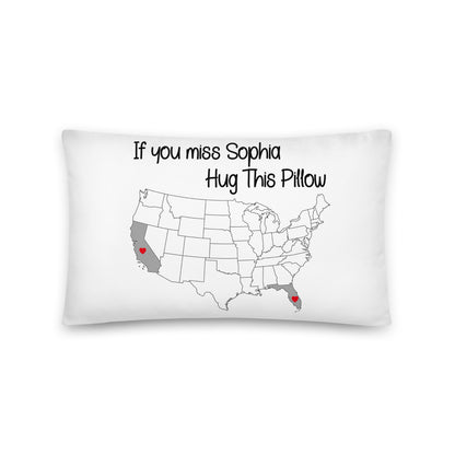 If You Miss “Name” Hug This Pillow Personalized long distance Relationship love, boyfriend birthday funny couple gift, I miss you Pillow with Insert