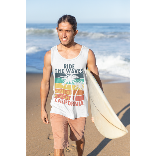 Ride The Waves - Malibu Beach - Unisex Camiseta clásica