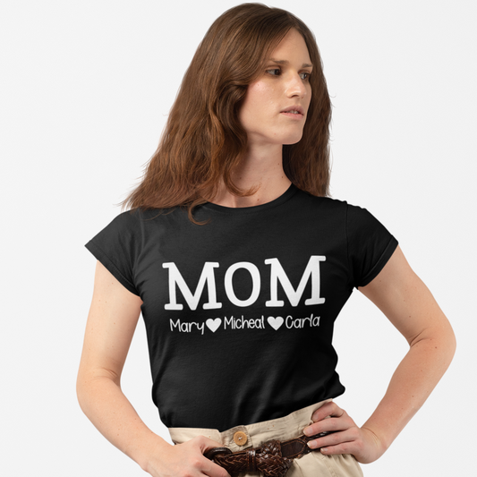 Camisa de mamá personalizada con nombre de niños, regalo personalizado del día de la madre, regalo personalizado para mamá, camiseta de mamá personalizada