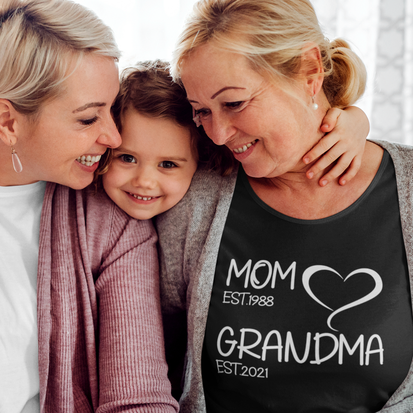 Mom Est Grandma Est Personalized Shirt, Mom Grandma Nana Shirt, Custom Mother's Day Gift, Grandmother Gift