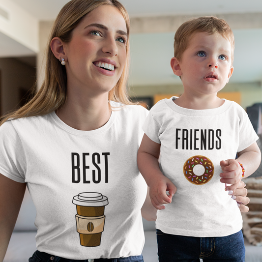 Camisas a juego de mamá e hija de donut de café, camiseta a juego de mamá e hijo, camiseta a juego de mamá y bebé, regalo del día de la madre, regalo de baby shower