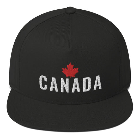 Canada Embroidered Flat Bill Cap