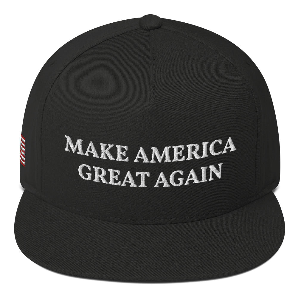 Make America Great Again Embroidered Flat Bill Cap