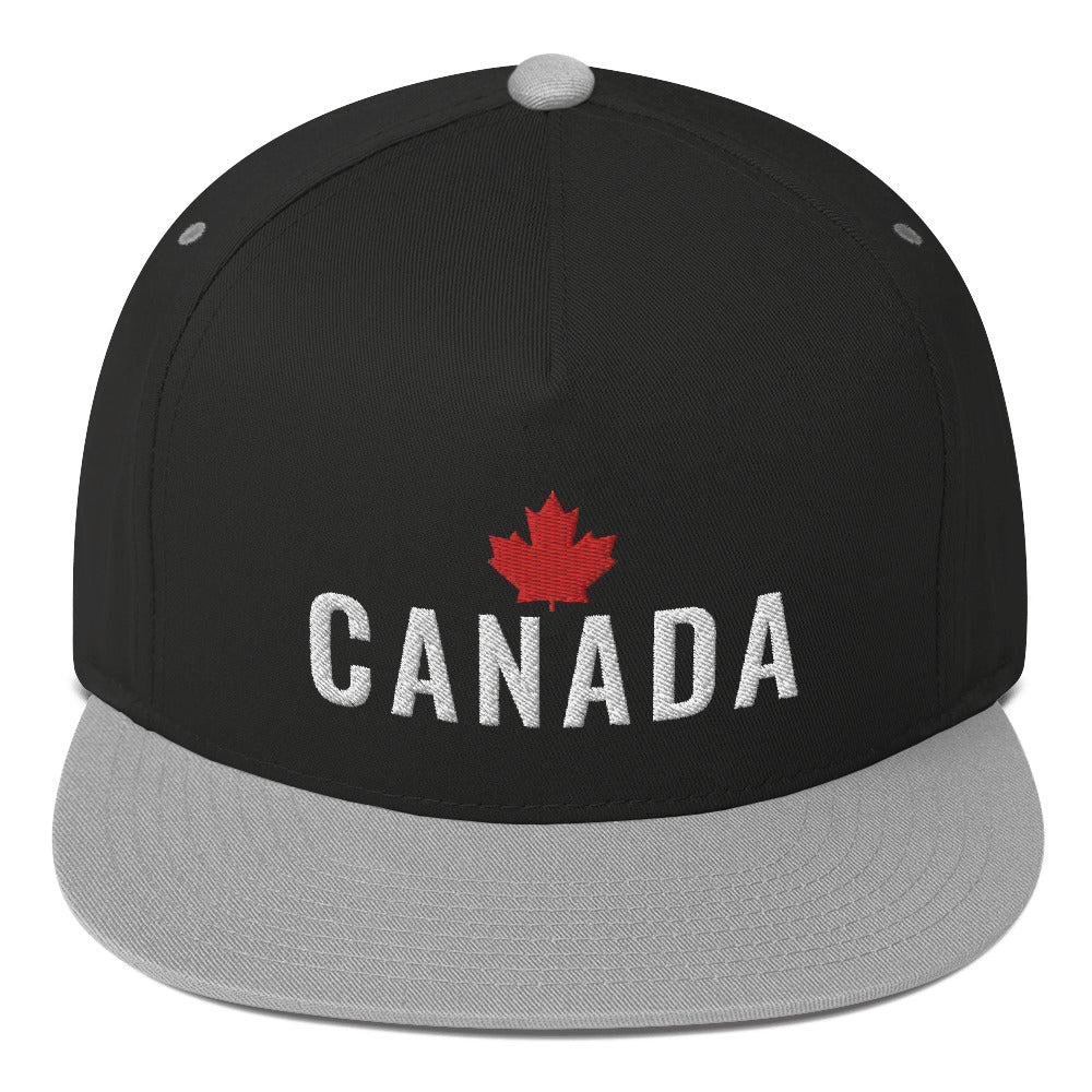 Gorra de visera plana bordada Canadá