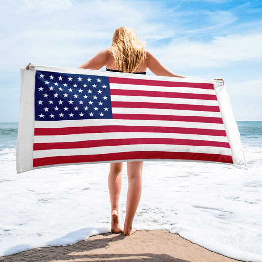 Toalla de playa con bandera americana Toalla de piscina, Toalla de cabaña, regalo de dama de honor