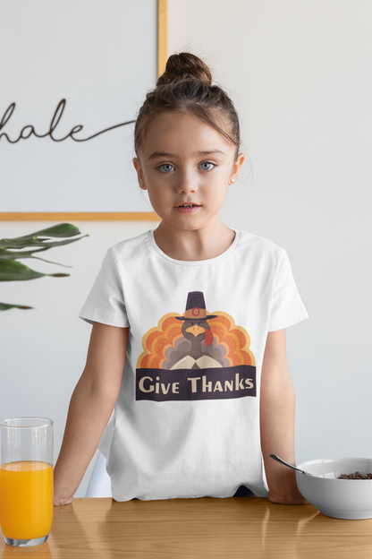 Give Thanks (Thanksgiving Turkey) - Kids' Premium T-Shirt