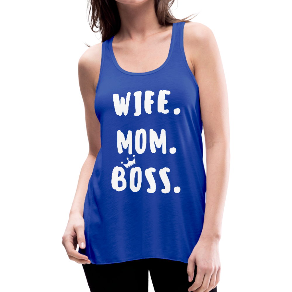 Wife Mom Boss Tank Top - royal blue