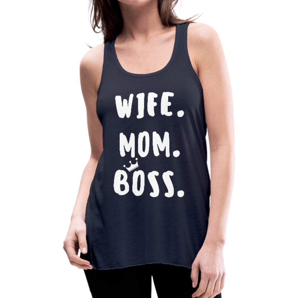 Wife Mom Boss Tank Top - navy