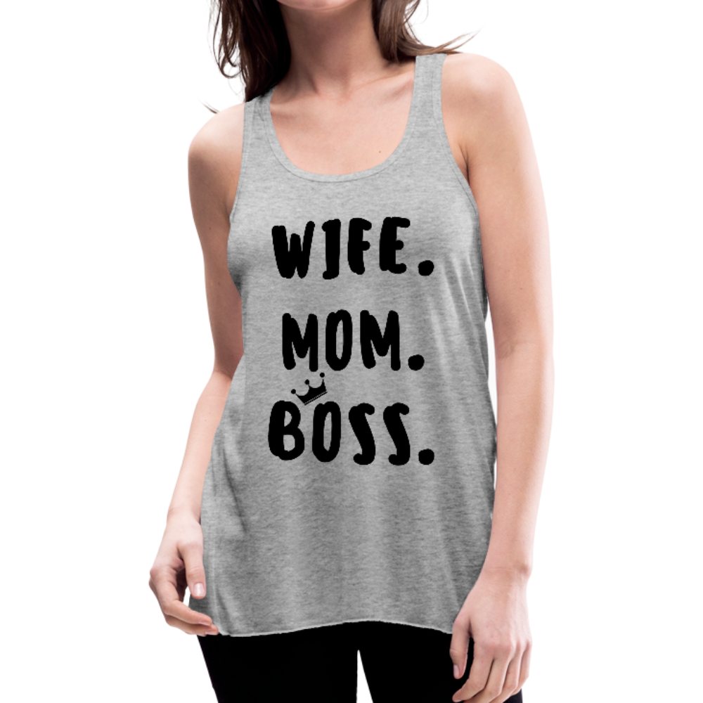 Wife Mom Boss Tank Top 2 - heather gray