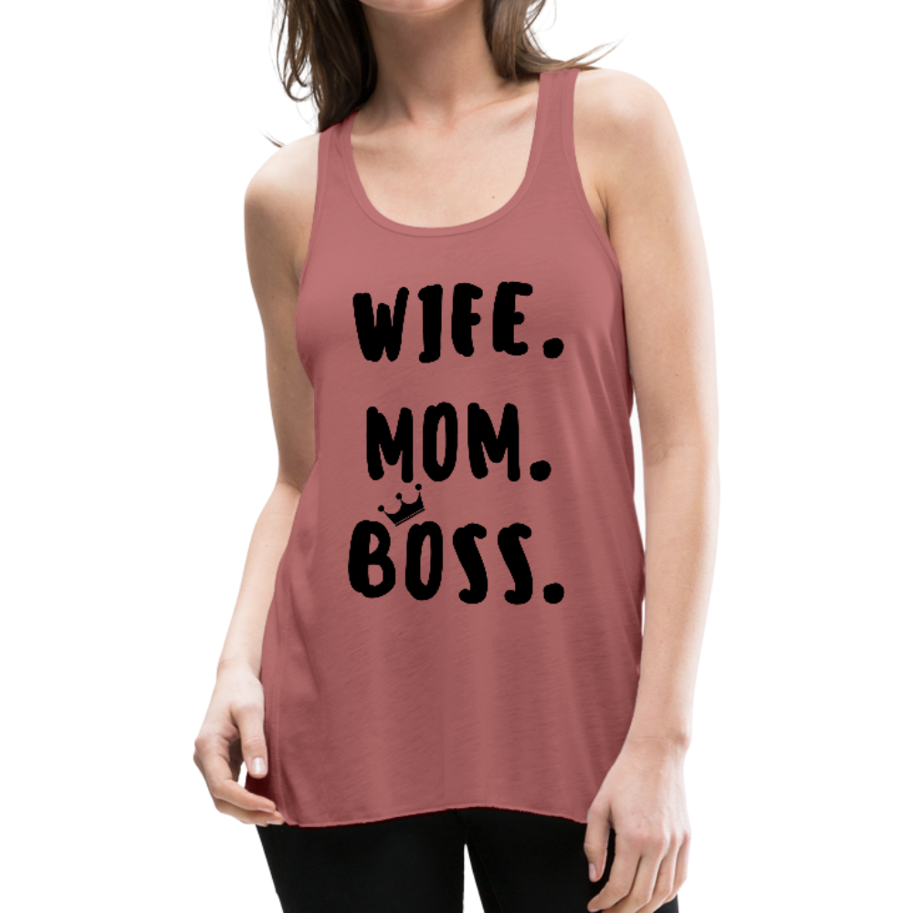 Wife Mom Boss Tank Top 2 - mauve