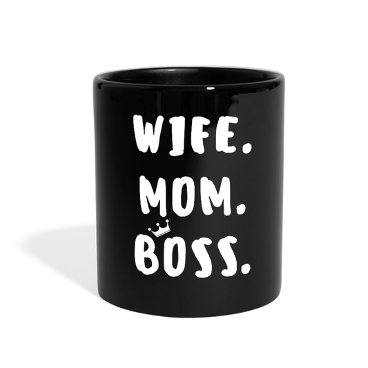 Wife Mom Boss Full Color Mug - black