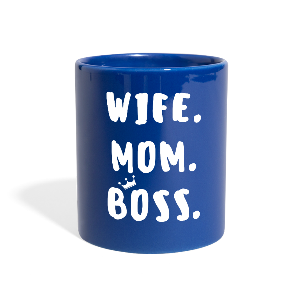 Wife Mom Boss Full Color Mug - royal blue