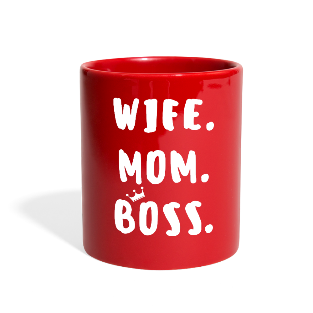 Wife Mom Boss Full Color Mug - red
