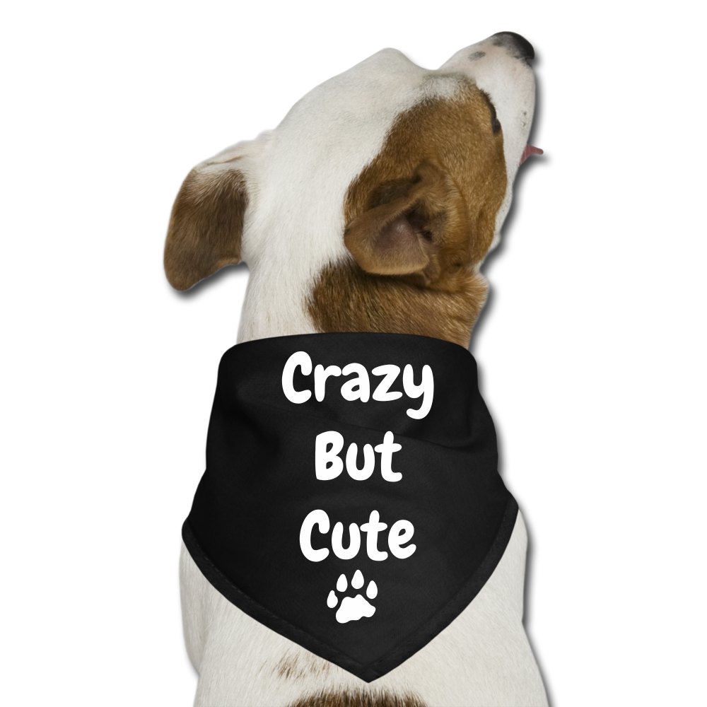 Crazy But Cute Dog Bandana - black