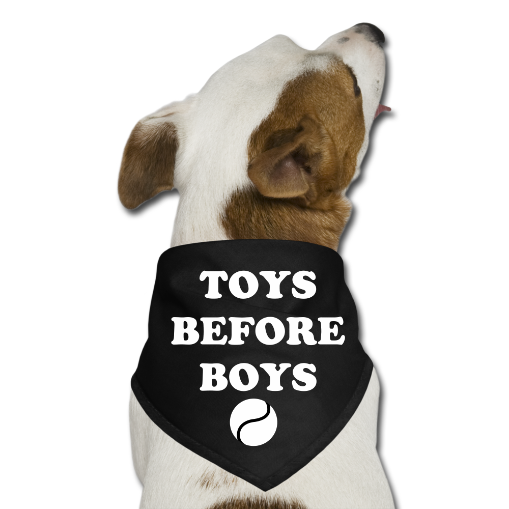 Toys Before Boys Dog Bandana - black