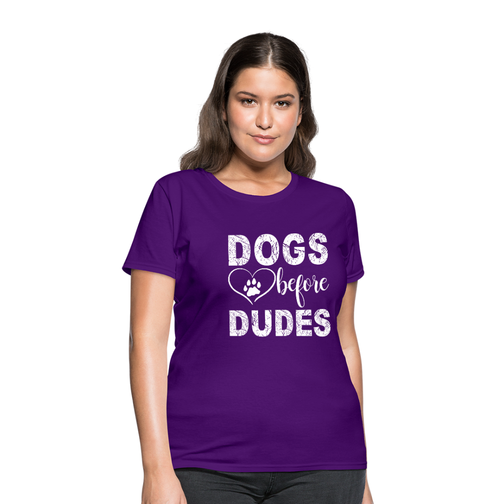 Dogs before Dudes T-Shirt - purple