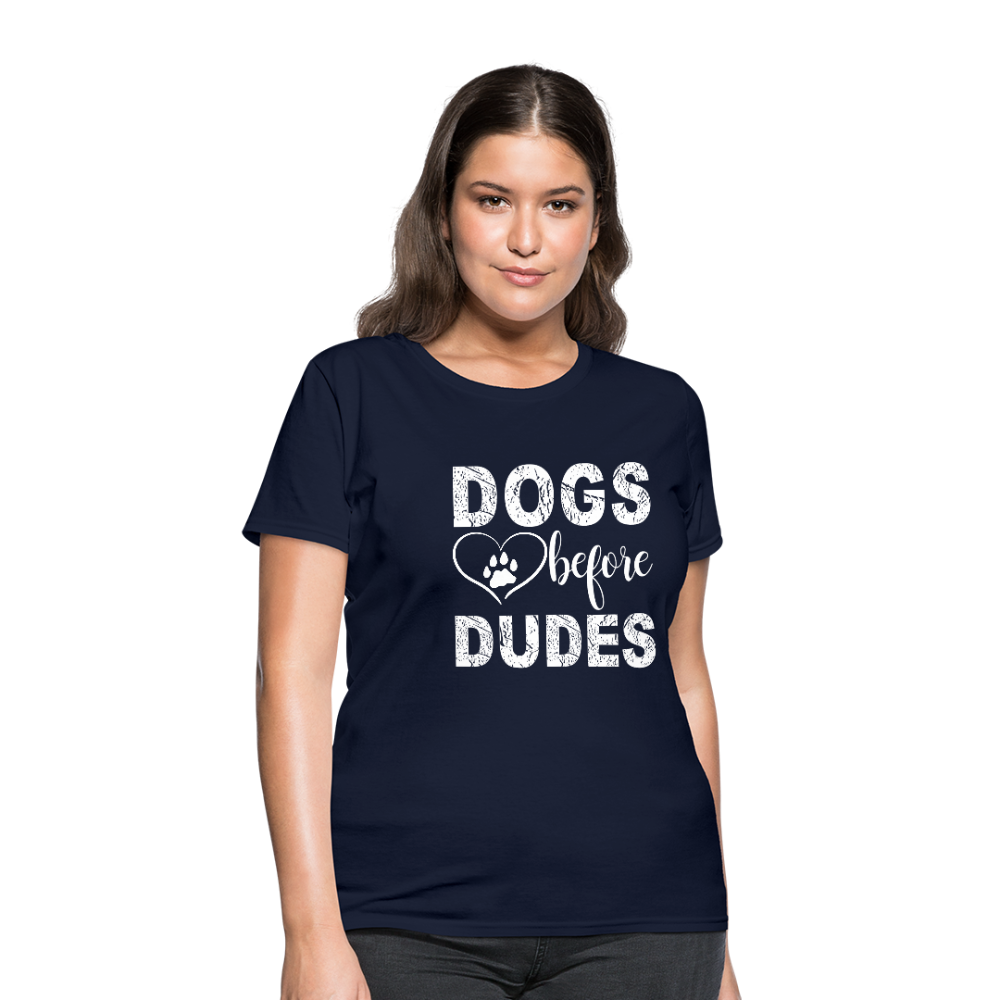 Dogs before Dudes T-Shirt - navy