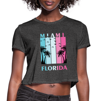 Miami Florida Beach - Women's Cropped T-Shirt - deep heather