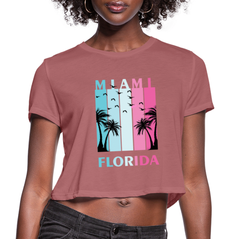 Miami Florida Beach - Women's Cropped T-Shirt - mauve