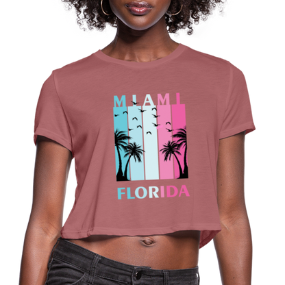 Miami Florida Beach - Women's Cropped T-Shirt - mauve
