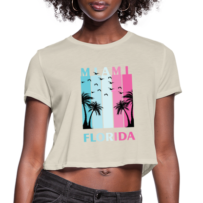Miami Florida Beach - Women's Cropped T-Shirt - dust