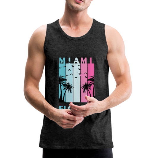 Miami Florida Beach - Men’s Premium Tank - charcoal gray