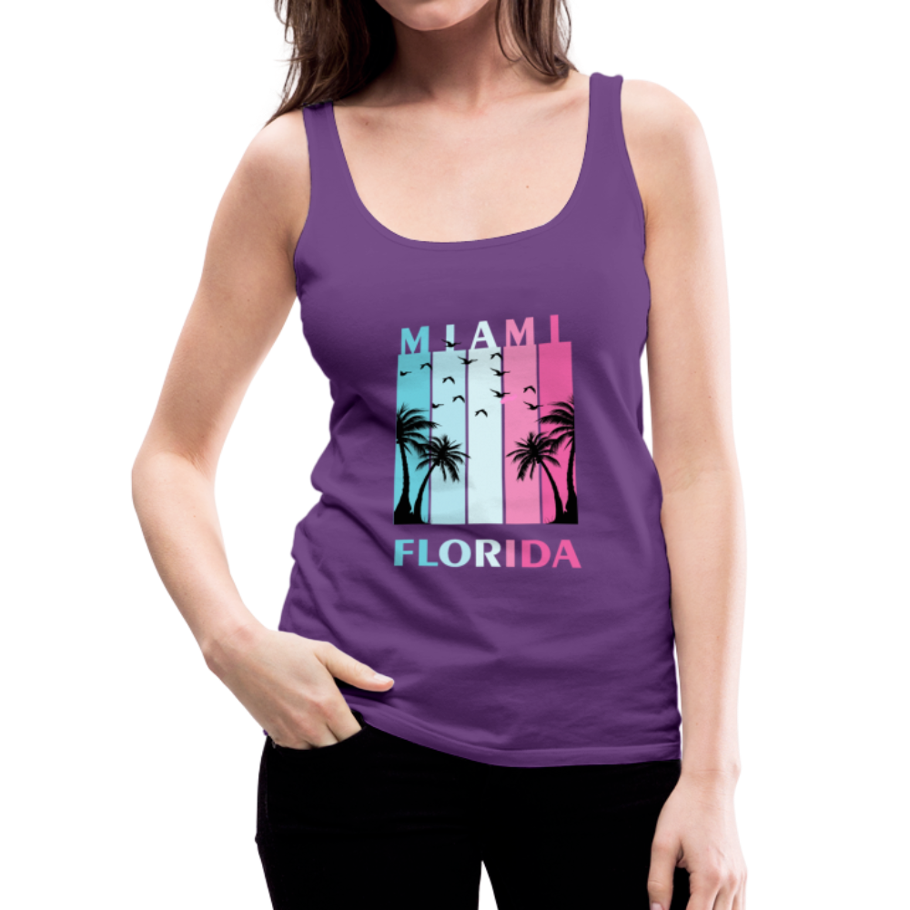 Miami Florida Beach - Women’s Premium Tank Top - purple