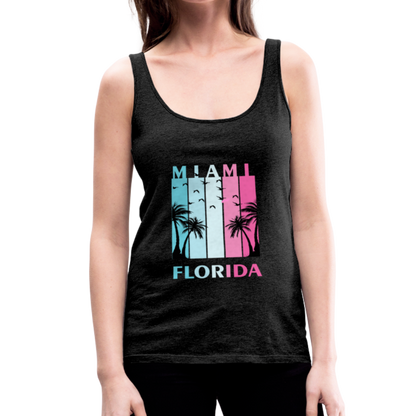 Miami Florida Beach - Women’s Premium Tank Top - charcoal gray