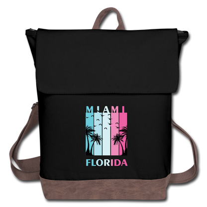Miami Florida Beach - Canvas Backpack - black/brown