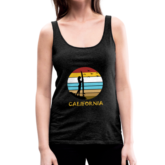 California Beach - Women’s Premium Tank Top - charcoal gray
