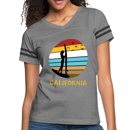 California Beach - Women’s Vintage Sport T-Shirt - heather gray/charcoal