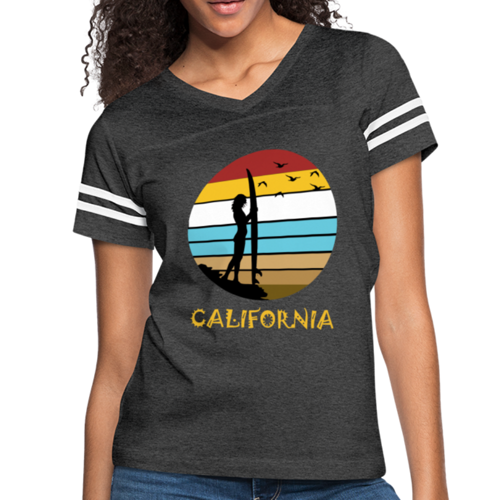 California Beach - Women’s Vintage Sport T-Shirt - vintage smoke/white