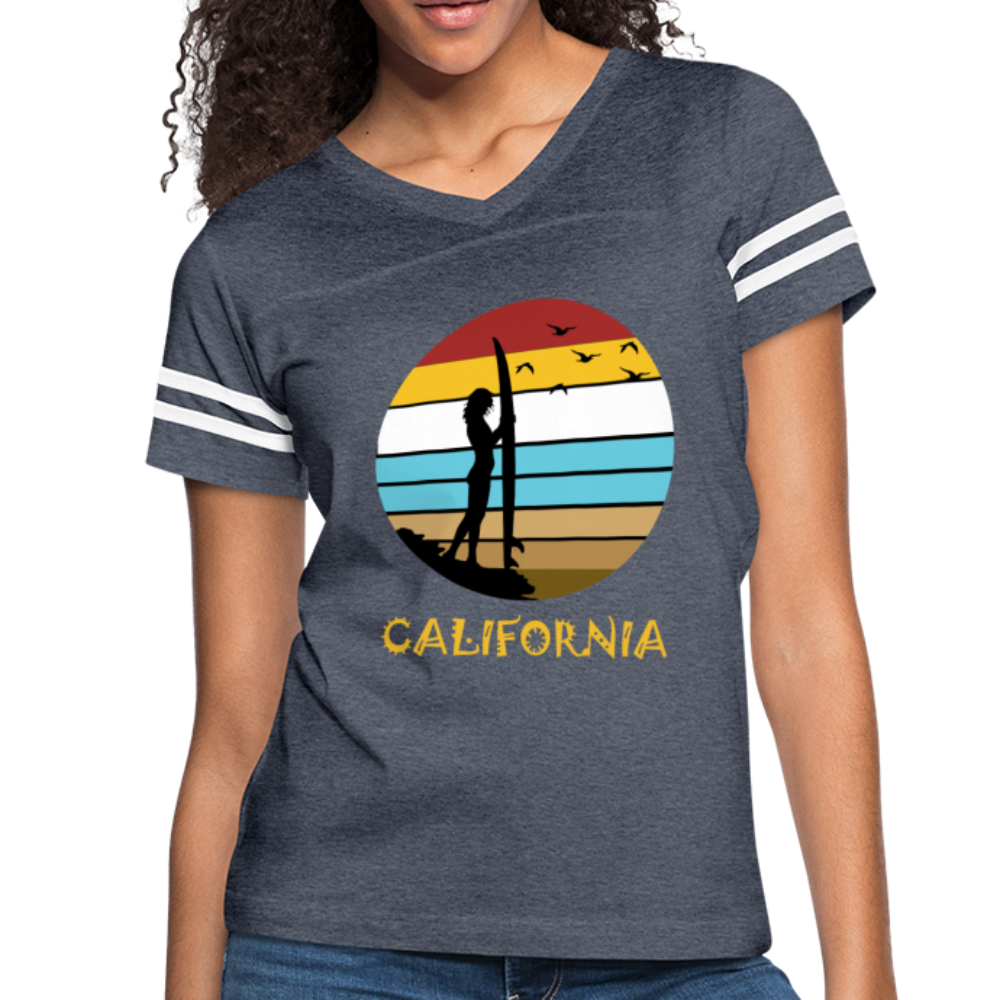 California Beach - Women’s Vintage Sport T-Shirt - vintage navy/white