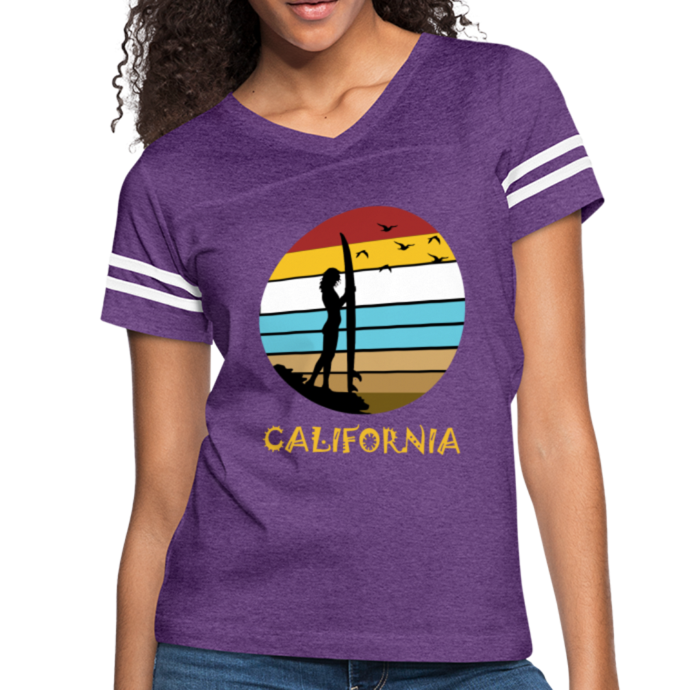 California Beach - Women’s Vintage Sport T-Shirt - vintage purple/white