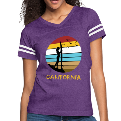 California Beach - Women’s Vintage Sport T-Shirt - vintage purple/white