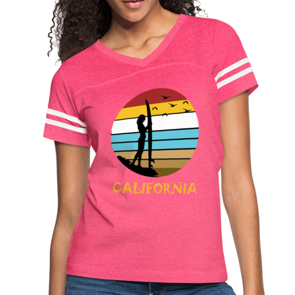 California Beach - Women’s Vintage Sport T-Shirt - vintage pink/white
