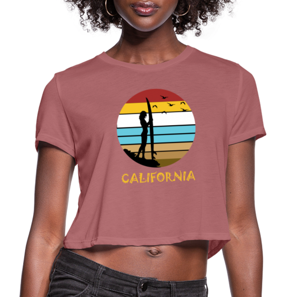 California Beach - Women's Cropped T-Shirt - mauve