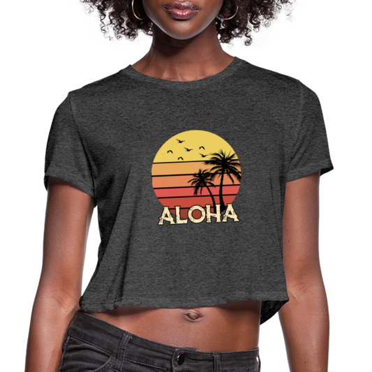 ALOHA Beach - Women's Cropped T-Shirt - deep heather