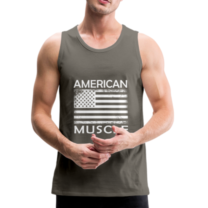 American Muscle Flag - Men’s Premium Tank - asphalt gray