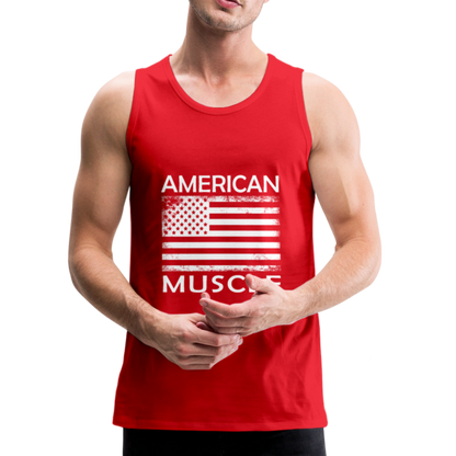 American Muscle Flag - Men’s Premium Tank - red